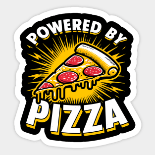 Funny Powered by Pizza Sticker